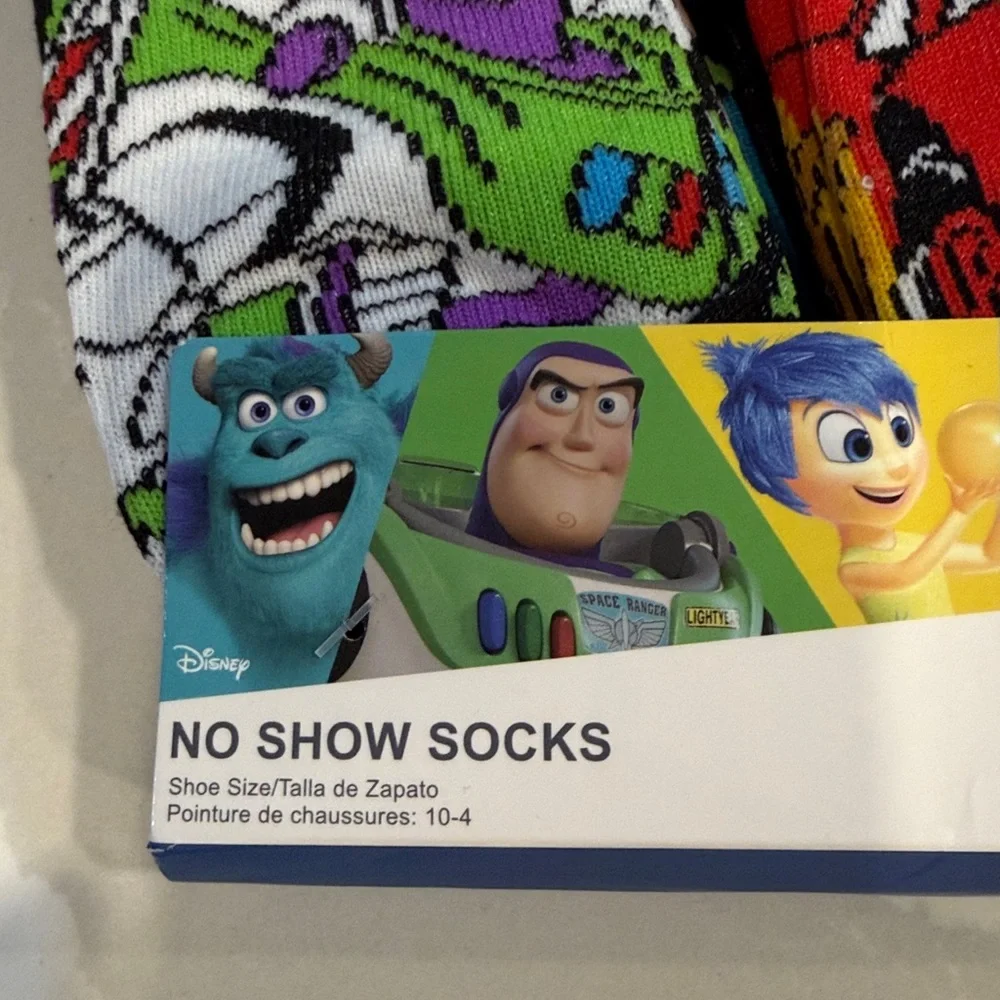 Disney Multicolor No Show Socks Set. Pixar. 10-4 kids